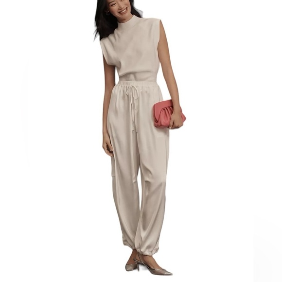 NWT Maeve by Anthropologie Silky Parachute Pants in size M - Picture 2 of 11